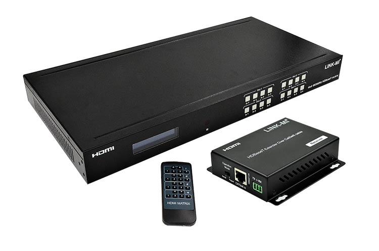 LINK-MI LM-MX07 4K HDBaseT 4x4 Matrix, HDCP 2.2 compliant