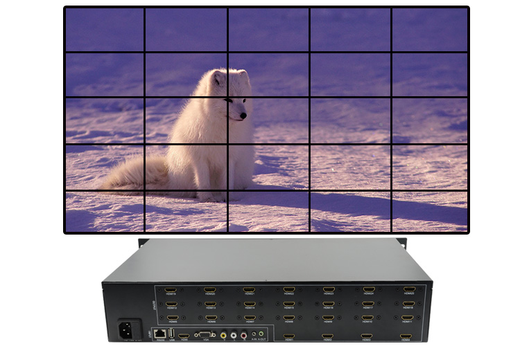 LINK-MI LM-TV25 HDMI+VGA+AV+USB LED/LCD 5x5 Video Wall Controller Support 180 Degree Rotation