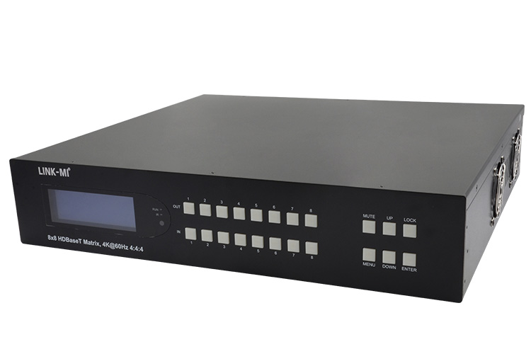 LINK-MI LM-MX12B-70 70m 8x8 HDMI 2.0 HDBaseT Matrix with 8 hdmi loop out